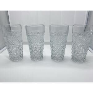 Vintage Anchor Hocking Wexford clear tumbler 6" - lot of 4